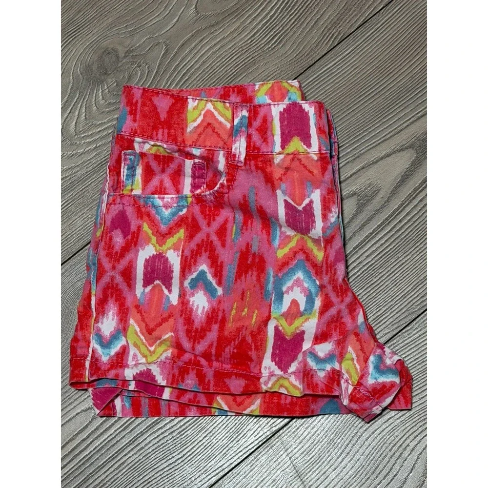 Gymboree Girls Shorts Summer Pink Ikat Adjustable waist Size 7